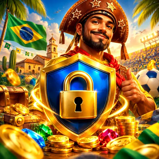 Escudo dourado representando a criptografia da conta